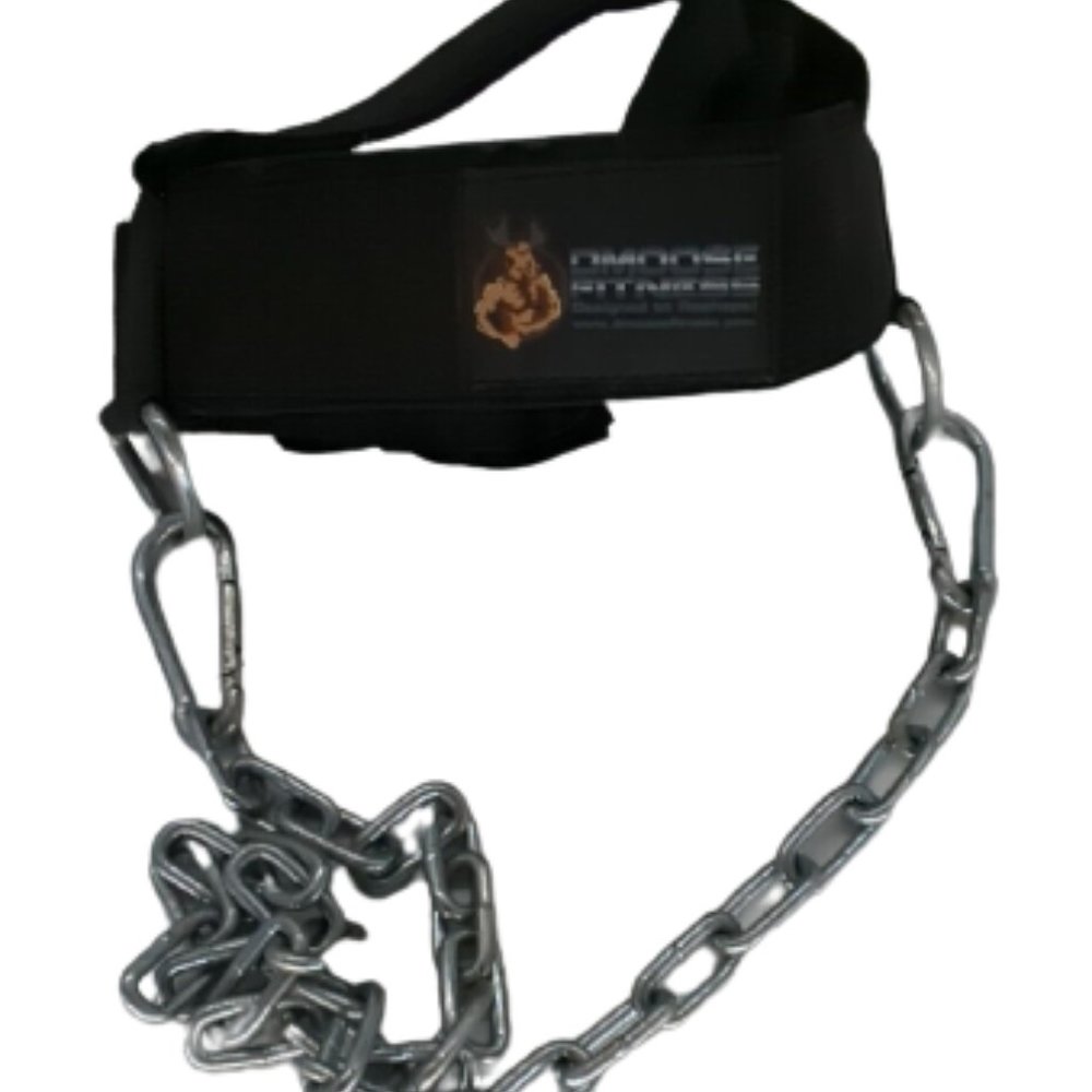 DMoose Fitness Black Neck Harness Head Strap Weight Lifting Workout Equipment